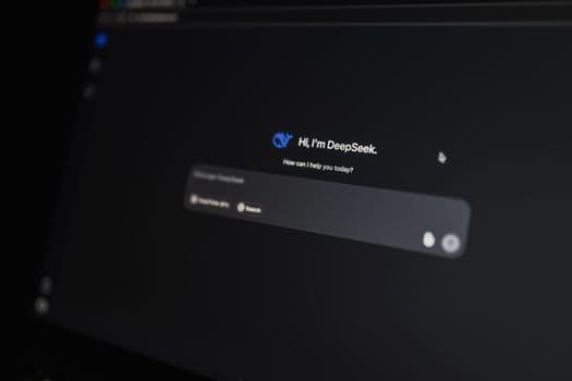 Close-up of an AI-driven chat interface on a computer screen, showcasing modern AI technology.